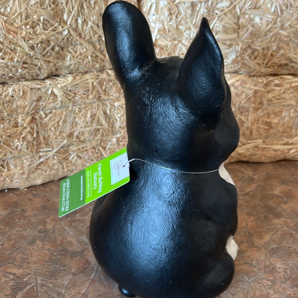 Black and White French Bulldog Dog Statue - Picture 3 of 7